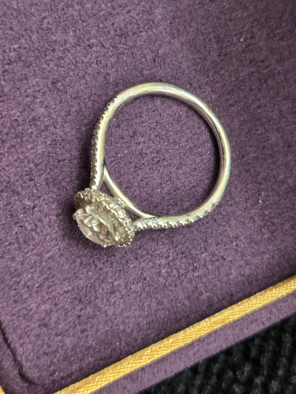 Classic Halo Diamond Engagement Ring in White Gold